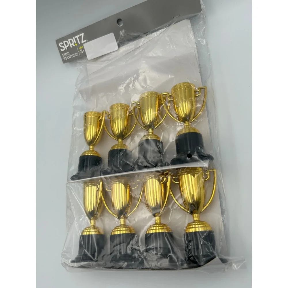 Spritz Mini Trophies 8ct Gold Plastic Award Cups Party Favors Classroom Rewards